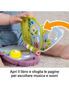Fisher-Price – Il Libro delle Canzoncine della Scimmietta Viola, Giocattolo Musicale Interattivo 6+ mesi