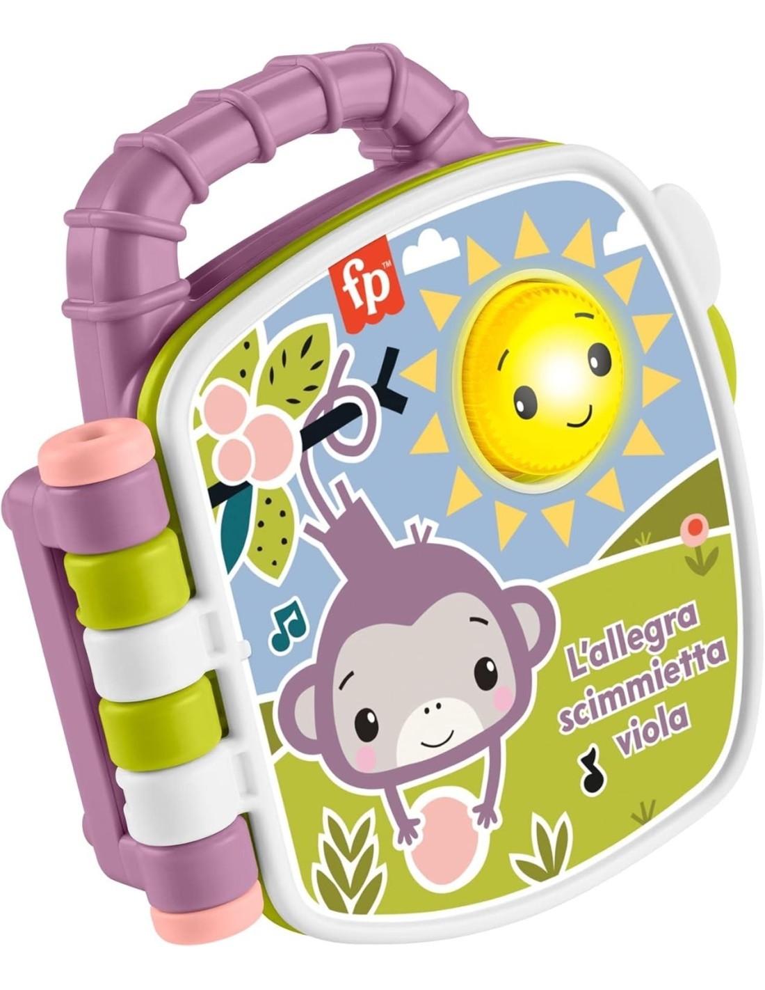 Fisher-Price – Il Libro delle Canzoncine della Scimmietta Viola, Giocattolo Musicale Interattivo 6+ mesi