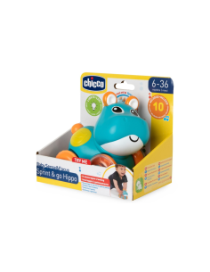 Chicco Hippo Sprint & Go – Ippopotamo Interattivo a Carica per Bambini 6+ Mesi