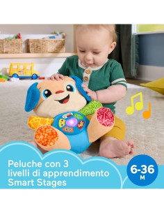 Fisher-Price – Cagnolino Ridi e Impara Smart Stages Multilingue, Peluche Musicale Interattivo 6+ mesi