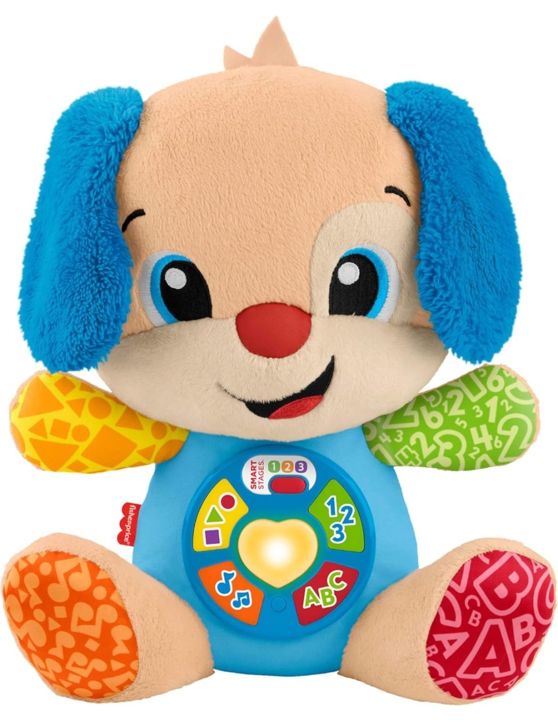 Fisher-Price – Cagnolino Ridi e Impara Smart Stages Multilingue, Peluche Musicale Interattivo 6+ mesi