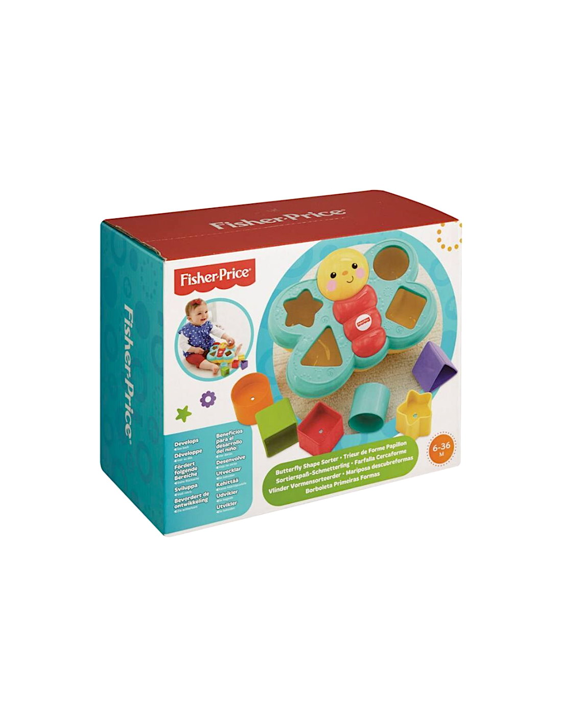 FISHER-PRICE FP CDC22 FARFALLA CERCAFORME, GIOCO EDUCATIVO MULTISENSORIALE PER BAMBINI