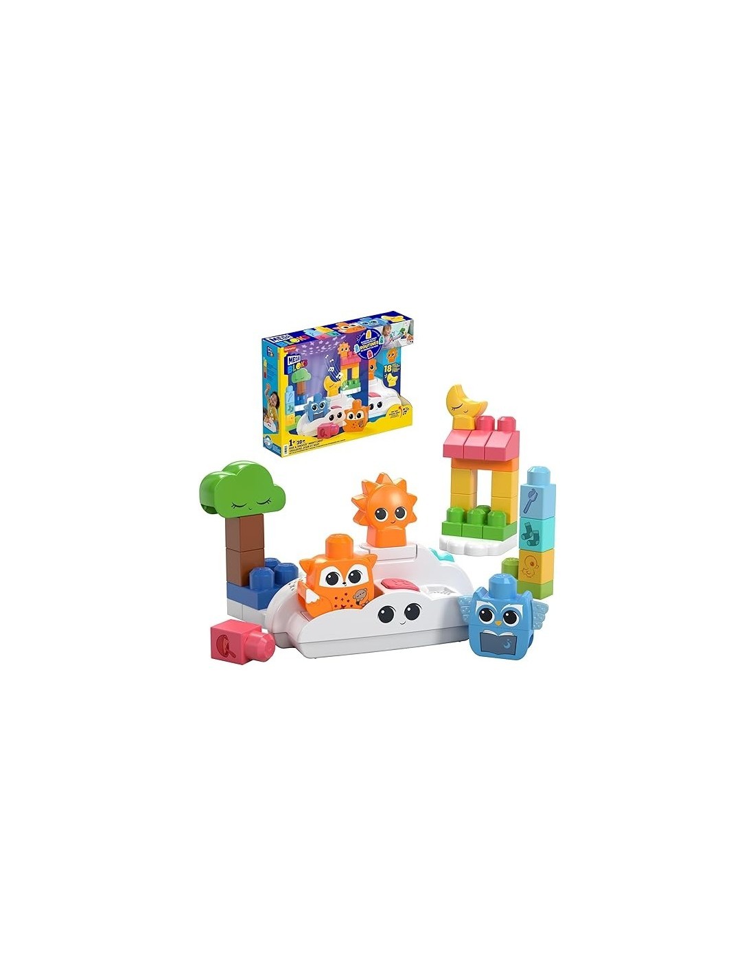 MEGA BLOKS HTH43 LUCE NOTTURNA RISE & SNOOZE CON PROIETTORE E SUONI – 30 PEZZI