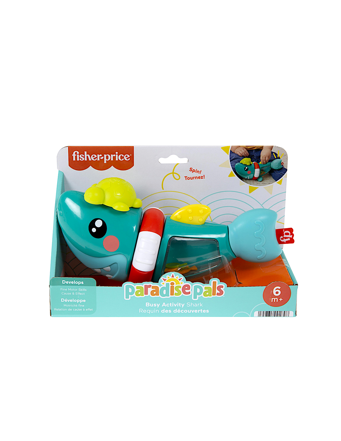 Fisher‑Price Squalo Multiattività, HJP01, Activity Shark, età 6 m+, no batterie richieste