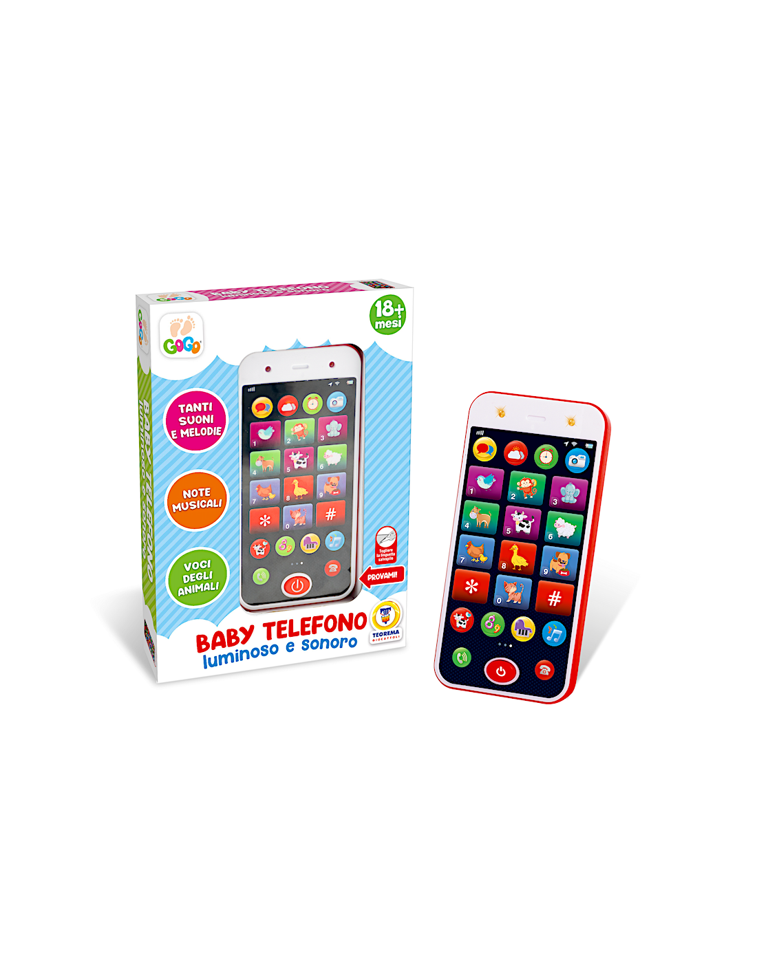 GOGO - TELEFONO MULTIFUNZIONE LUCI E SUONI GIOCATTOLO PER BAMBINI + 18 MESI