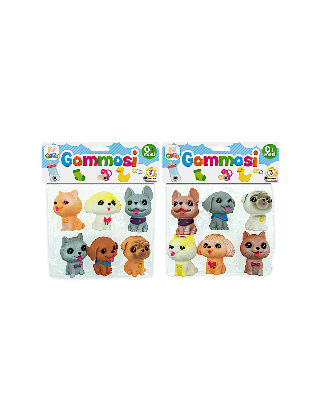 GOGO - CANI GOMMOSI GIOCATTOLO ASSORTITO CONF 6 PEZZI