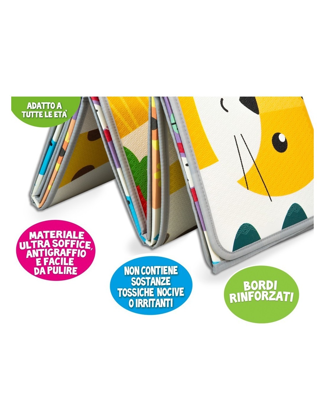 GOGO - TAPPETONE DOUBLE FACE 180X200CM PIEGHEVOLE