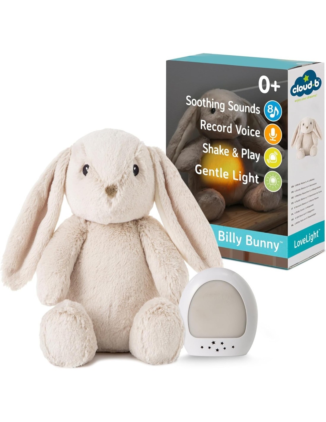 LOVELIGHT BUDDIES, BILLY IL CONIGLIO, LUCE NOTTURNA PELUCHE, LAMPADA PER BAMBINI, VEGLIA NOTTURNA RASSICURANTE