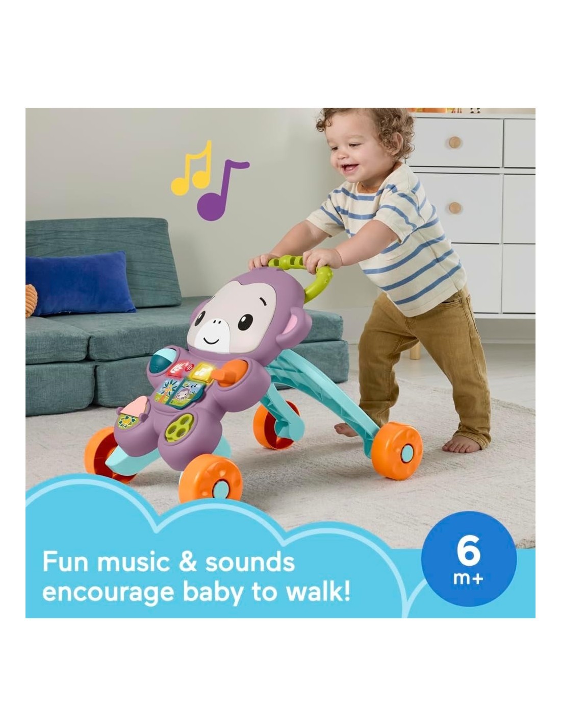 FISHER PRICE SCIMMIETTA PRIMI PASSI, GIOCATTOLO EDUCATIVO, PER BAMBINI