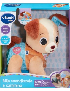 MILO SCODINZOLO E CAMMINO, PELUCHE INTERATTIVO, 3 CANZONI, 15 MELODIE, CODA MOBILE, 9-36 MESI
