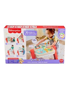 TAVOLINO ATTIVITÀ, 4 IN 1, FISHER-PRICE, MULTILINGUA, INTERATTIVO, LUCI, SUONI, CAVALLETTO, 6 MESI+, GIOCATTOLO EDUCATIVO,