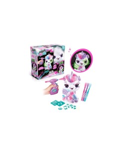 Rocco Giocattoli, Airbrush Plush Unicorno, Unicorno Brilla al Buio, Colorare e Personalizzare