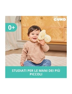 GUND Baby, Sonaglio Ad Anello Rosa, Peluche Sostenibile con Materiali Riciclati, Sonaglio in Legno per Neonati, 13 cm