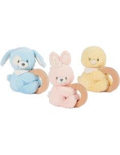 GUND Baby, Sonaglio Ad Anello Rosa, Peluche Sostenibile con Materiali Riciclati, Sonaglio in Legno per Neonati, 13 cm 2