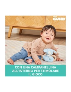 GUND Baby, Sonaglio Ad Anello Rosa, Peluche Sostenibile con Materiali Riciclati, Sonaglio in Legno per Neonati, 13 cm