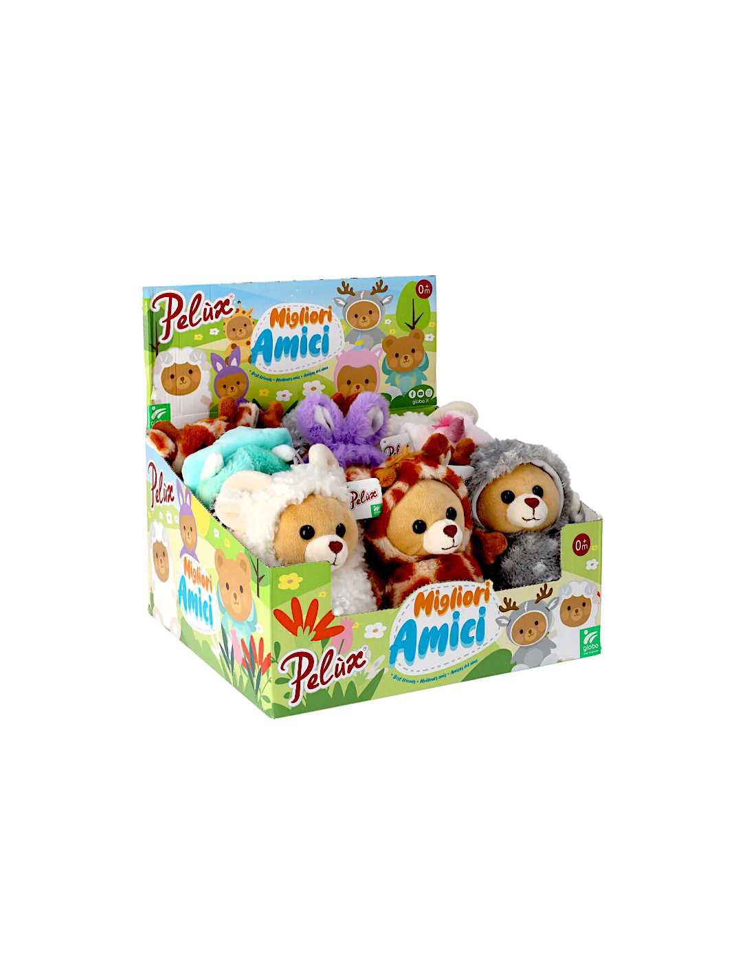 PELUCHE, ANIMALI, 18CM, MORBIDI, ASSORTITIO, PELUX 83000, BAMBINI 0+, IDEA REGALO