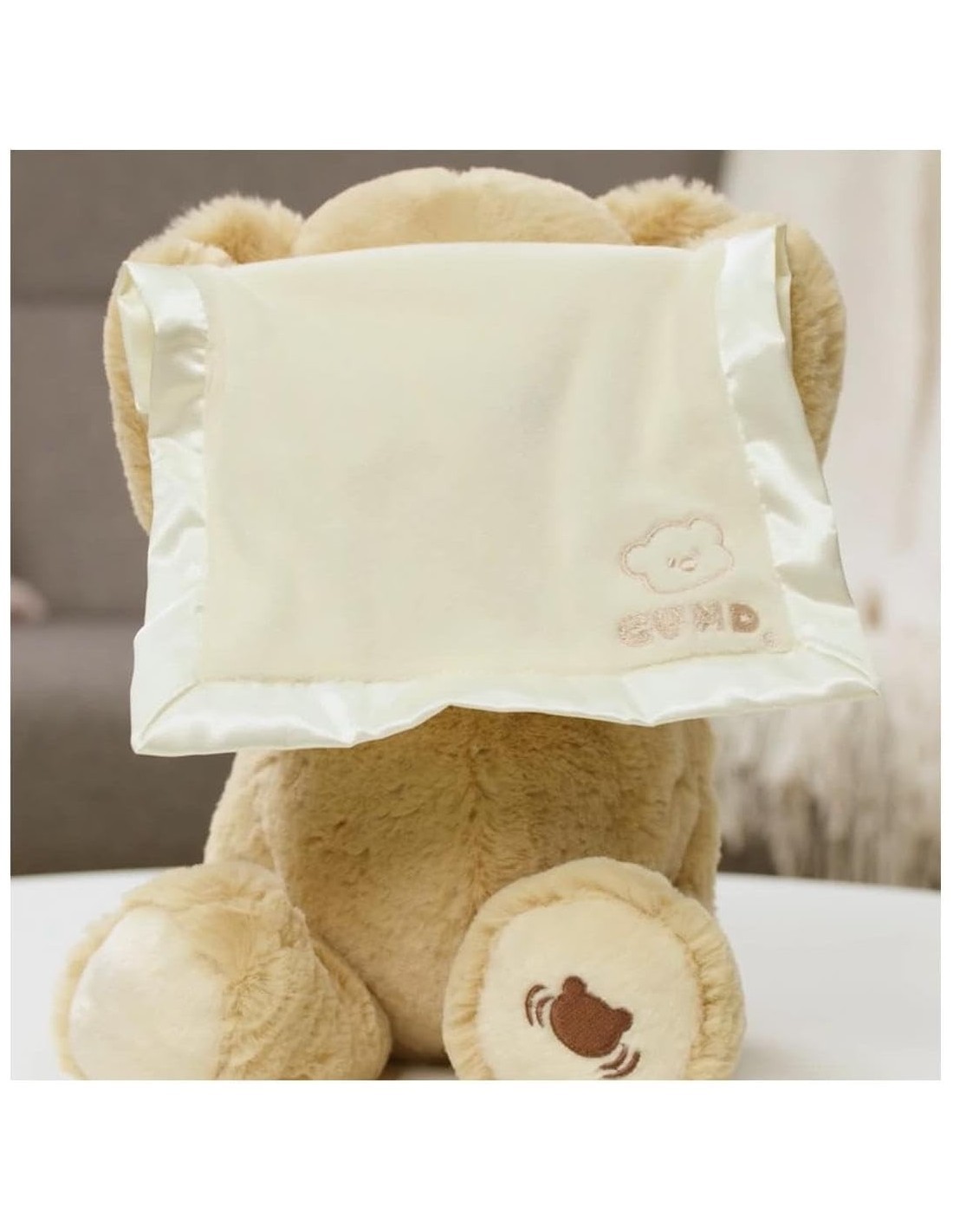 Gund Momo Orsetto Interattivo Parlante 30 cm – Peluche Cucù in Bianco