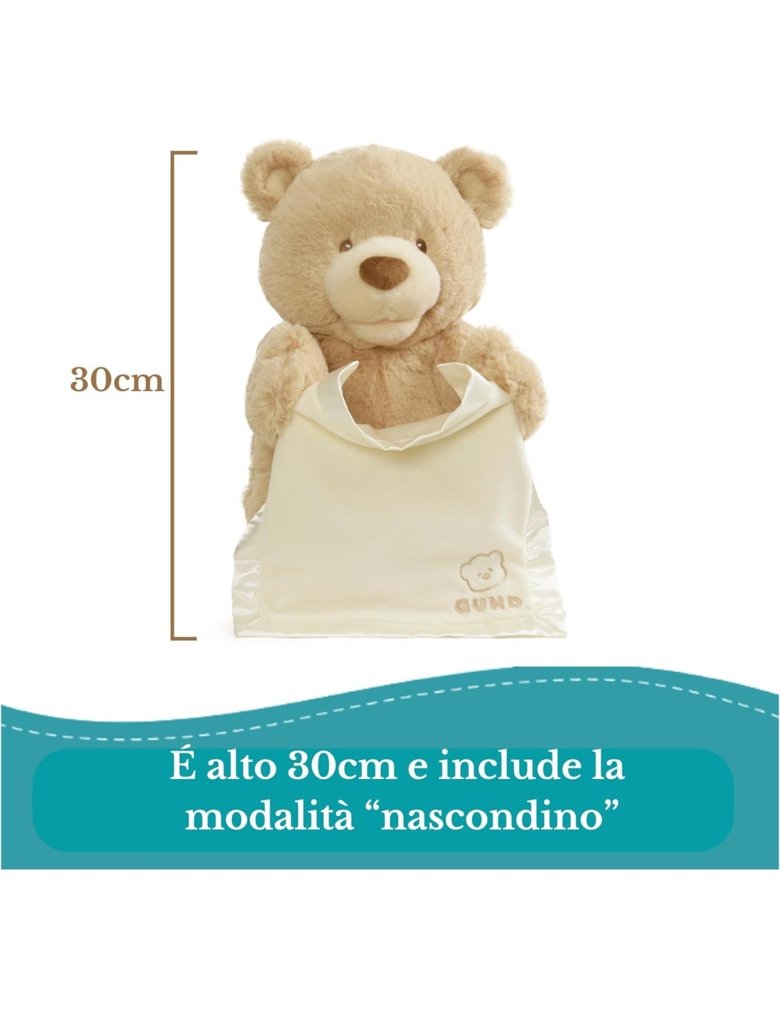 Gund Momo Orsetto Interattivo Parlante 30 cm – Peluche Cucù in Bianco
