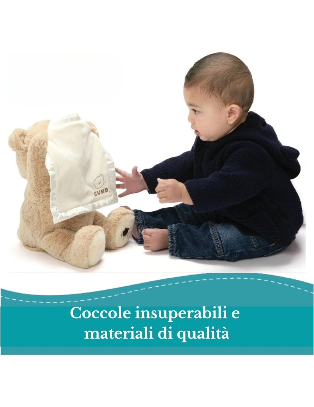 Gund Momo Orsetto Interattivo Parlante 30 cm – Peluche Cucù in Bianco