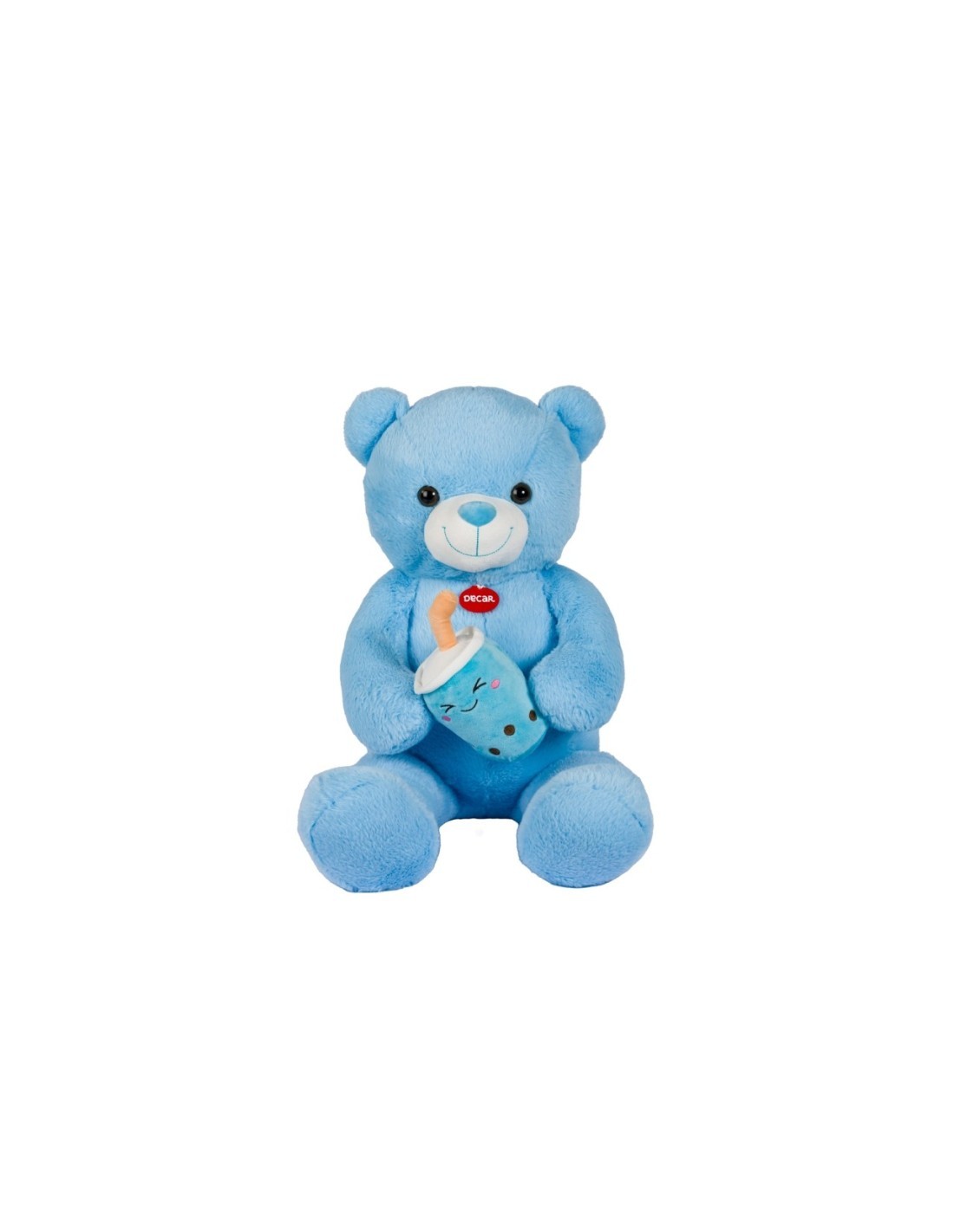 PELUCHE ORSO AZZURRO 80CM CON BUBBLE TEA