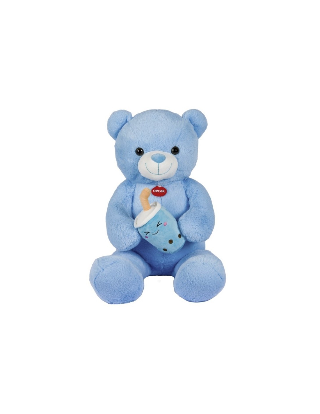 PELUCHE ORSO AZZURRO 80CM CON BUBBLE TEA