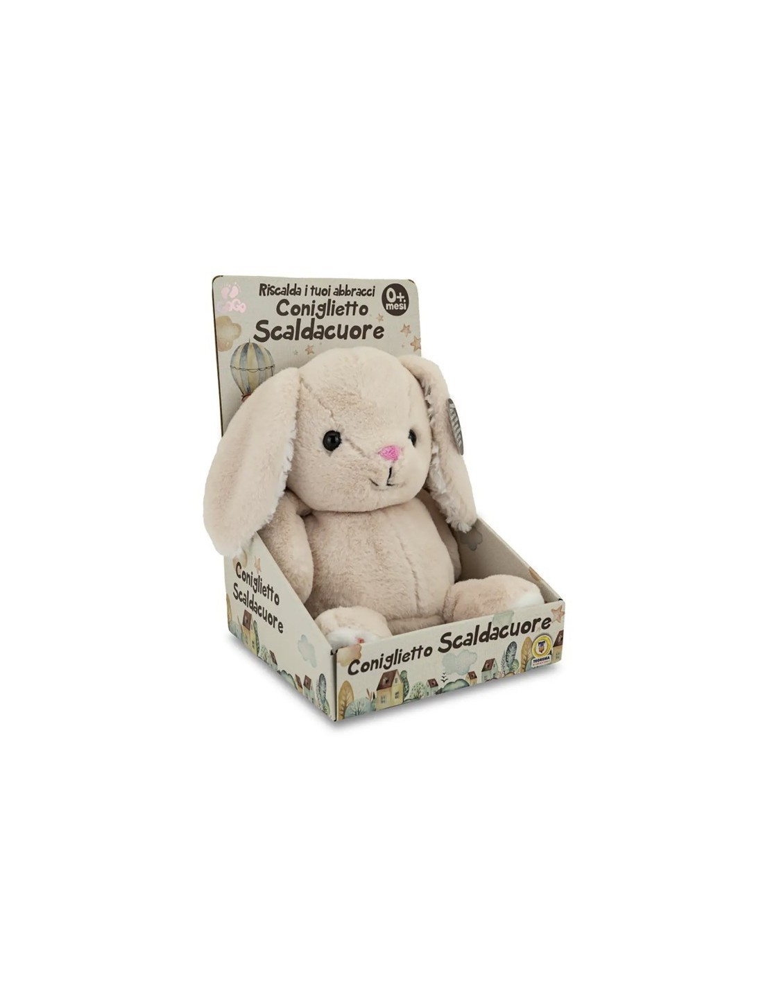 GOGO - CONIGLIETTO SCALDACUORE 24CM, PELUCHE MORBIDO, CUSCINO TERMICO