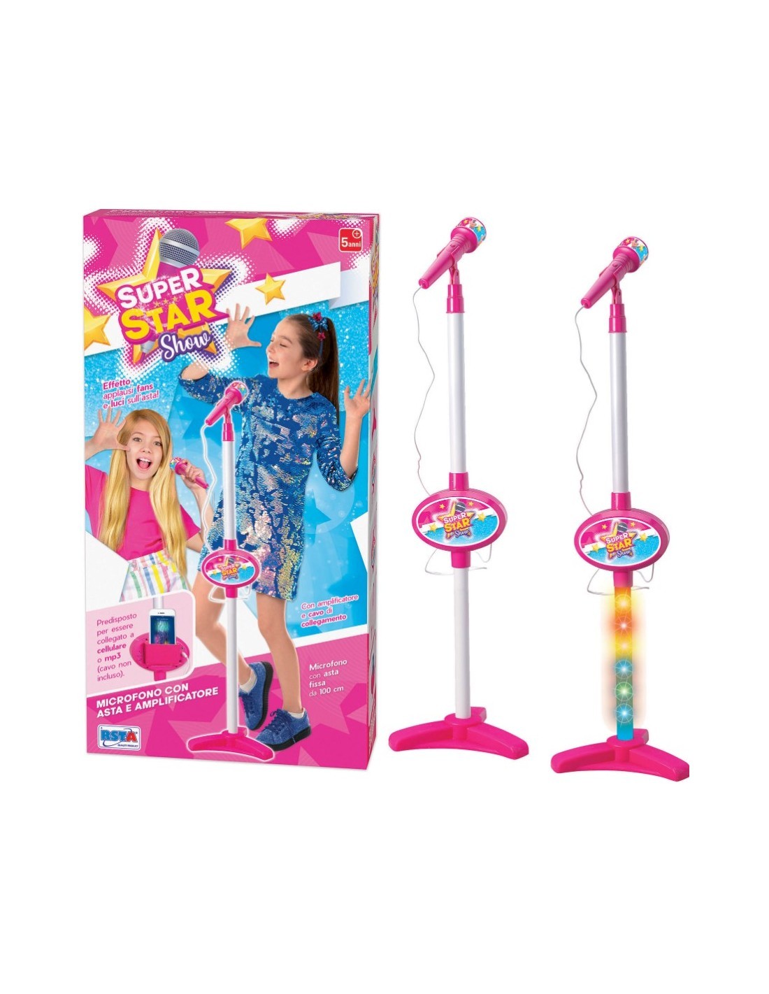 MICROFONO 11437 CON ASTA E AMPLIFICATORE