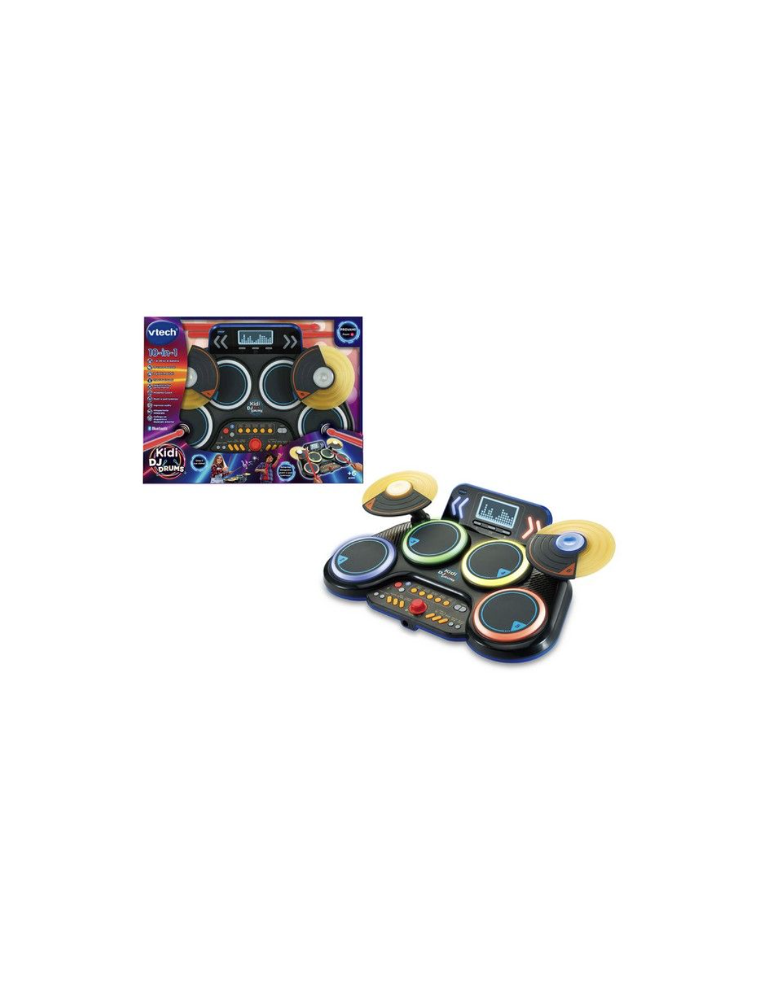 VTech Kidi DJ Drums - Batteria Elettronica Interattiva per Bambini 6+ Anni