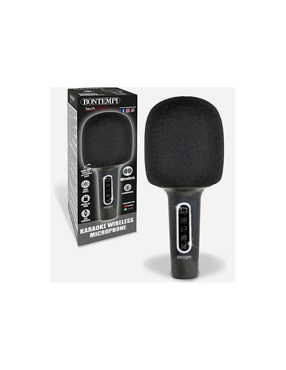 MICROFONO KARAOKE 485020 WIRELESS CON LUCI