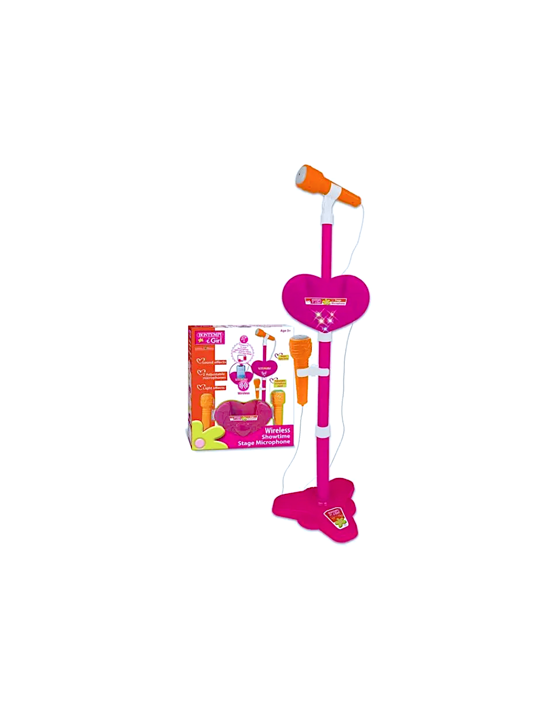 MICROFONO DA PALCO 404871 ROSA CON LUCI