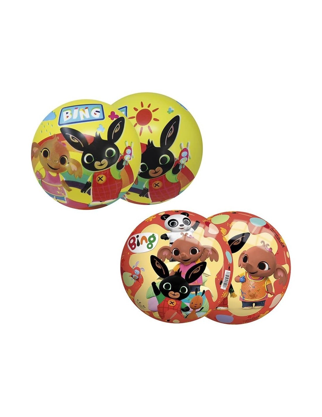 Pallone Bing 22 cm, Pallone in PVC, Diametro 230 mm, Brandizzato Bing, Leggero e Facile da Lavare