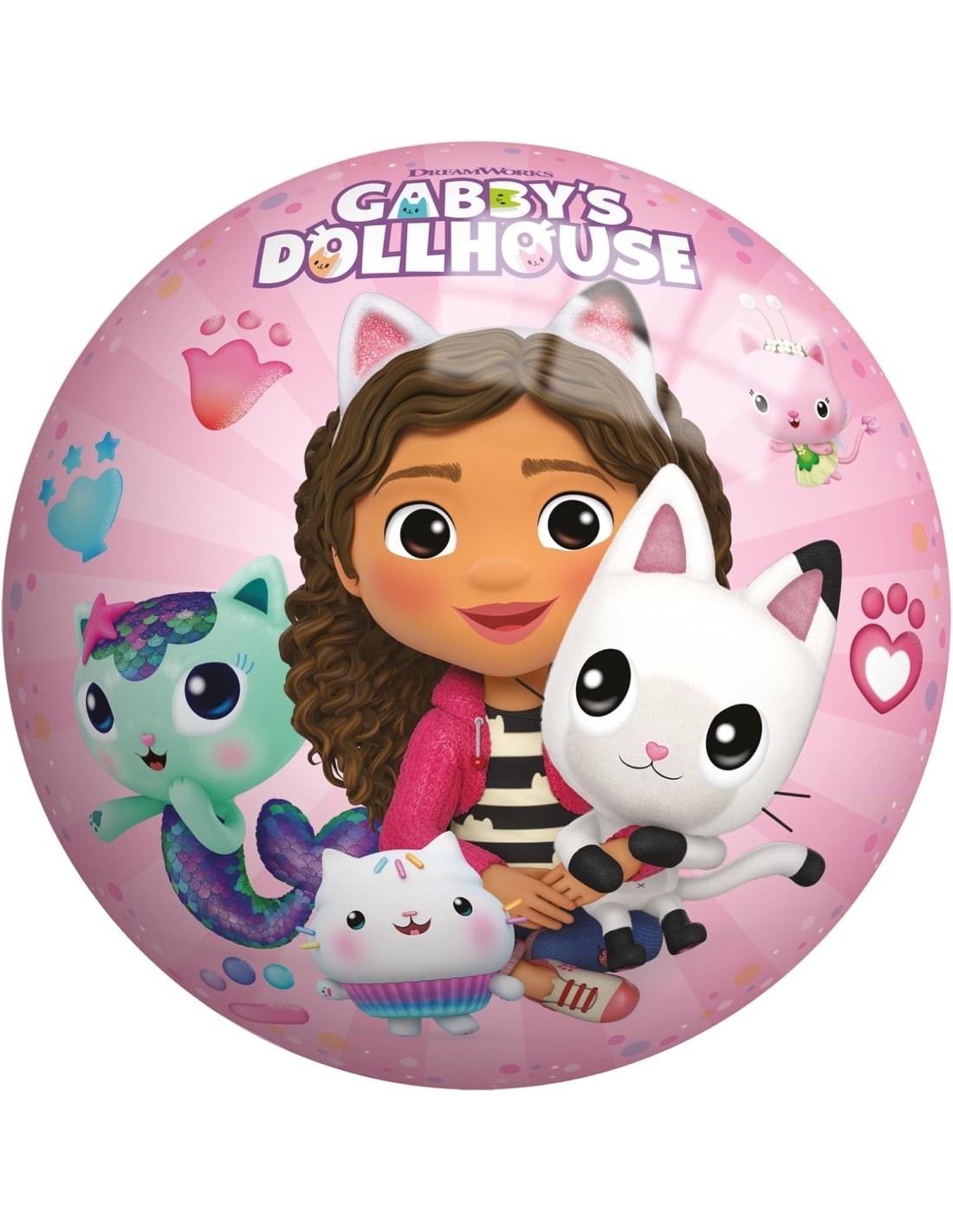 Pallone Gabby 22 cm, Palla da Gioco in Vinile Stampato Colorato, Motivo Licenza Gabby's Dollhouse, Divertimento per Tutte le Età