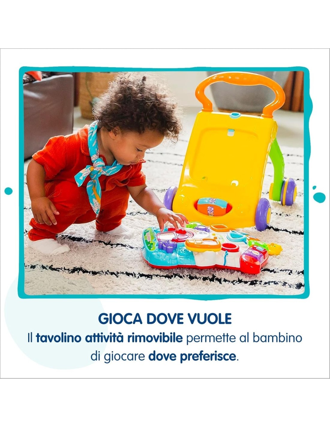 Baby Primi Passi Parlante, Giocattolo Educativo con Tavolino Attività, Telefono e Sensore di Movimento