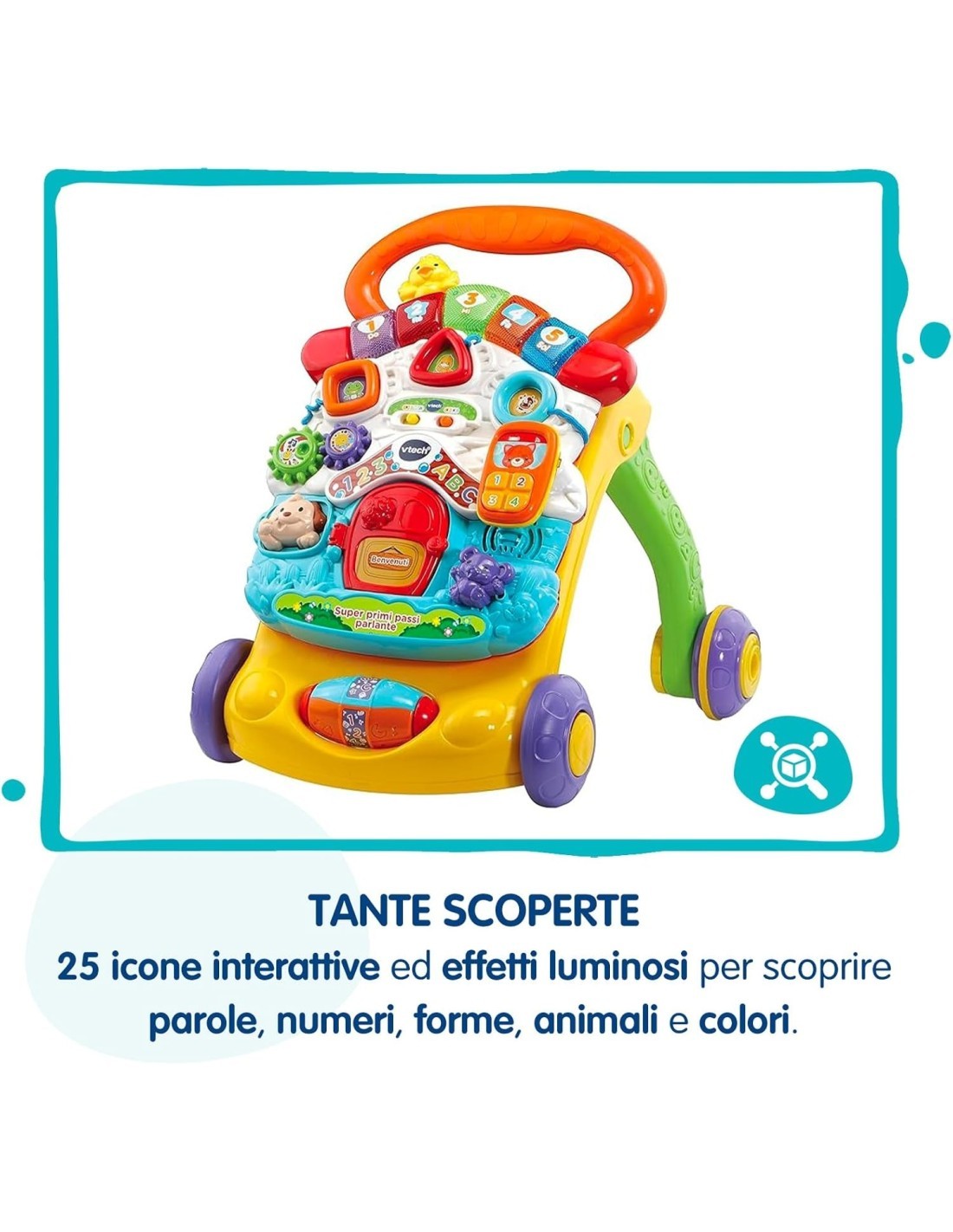 Baby Primi Passi Parlante, Giocattolo Educativo con Tavolino Attività, Telefono e Sensore di Movimento