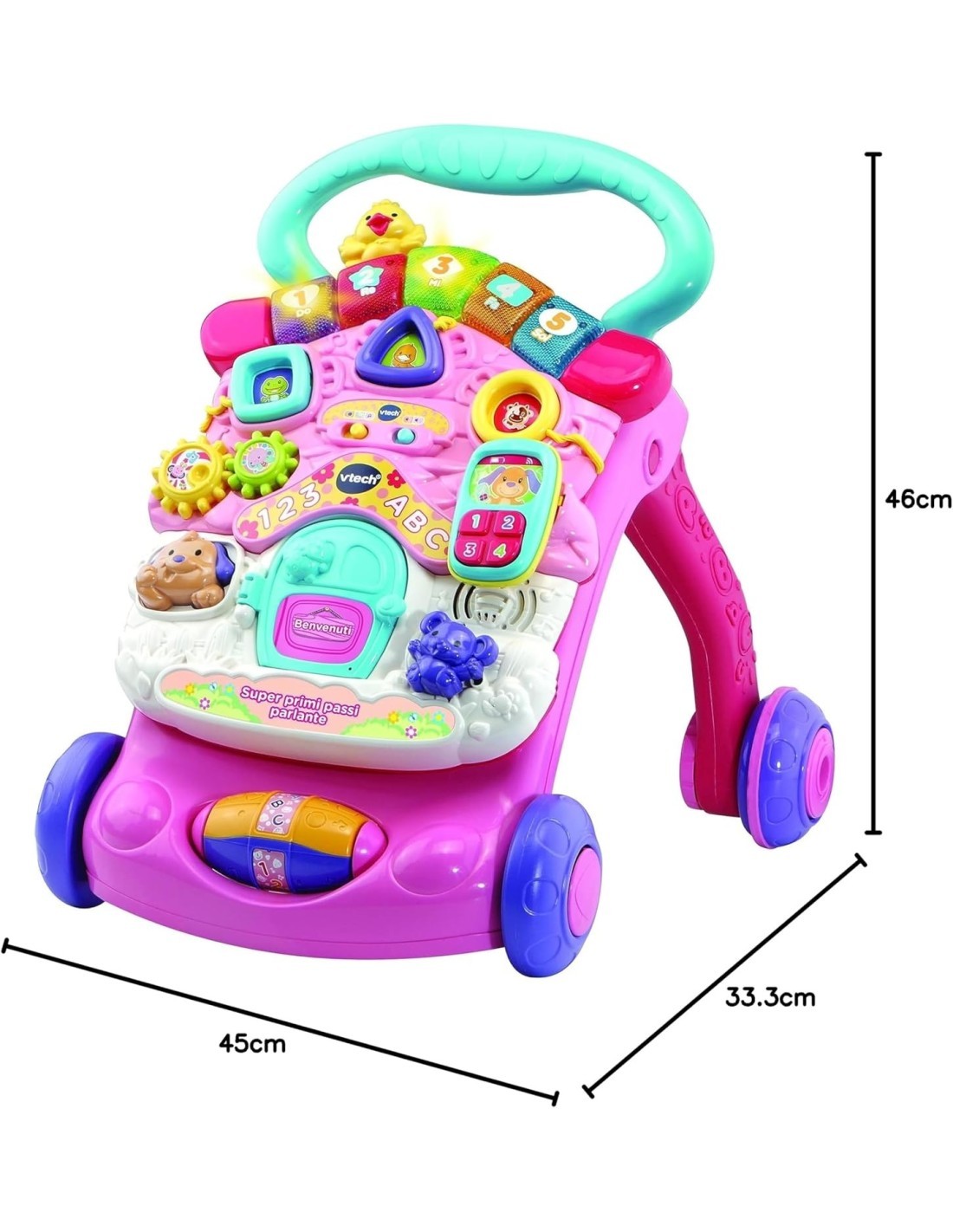 VTech Super Primi Passi Parlante 2 in 1 - Rosa, Gioco Educativo per Bambini 9-36 Mesi
