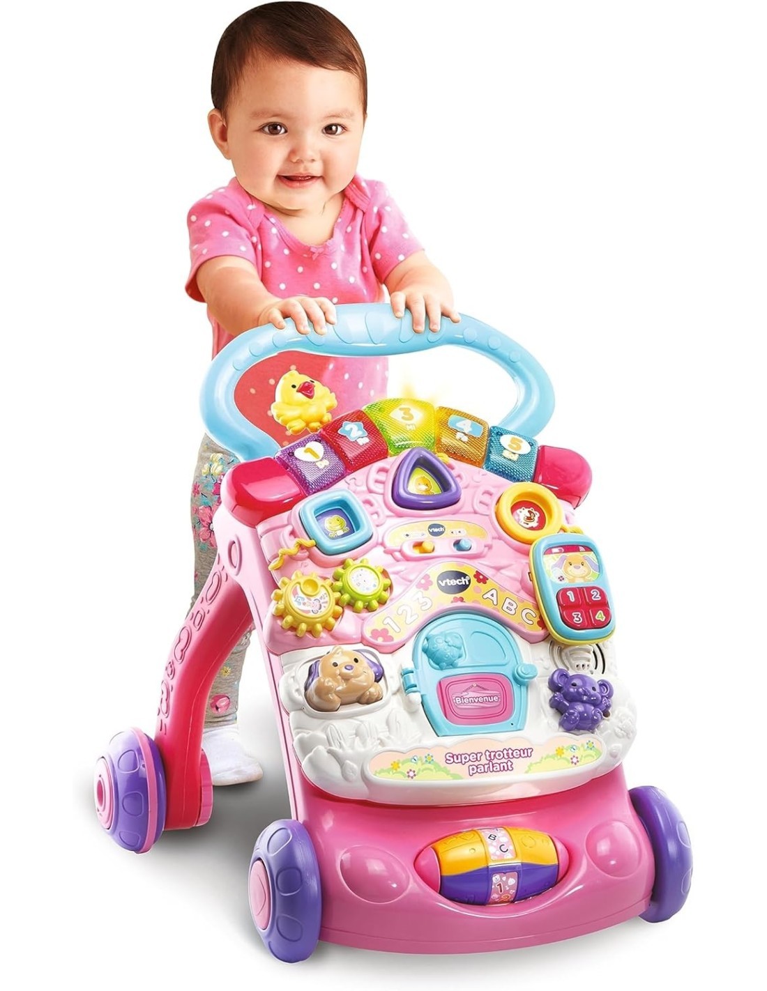 VTech Super Primi Passi Parlante 2 in 1 - Rosa, Gioco Educativo per Bambini 9-36 Mesi