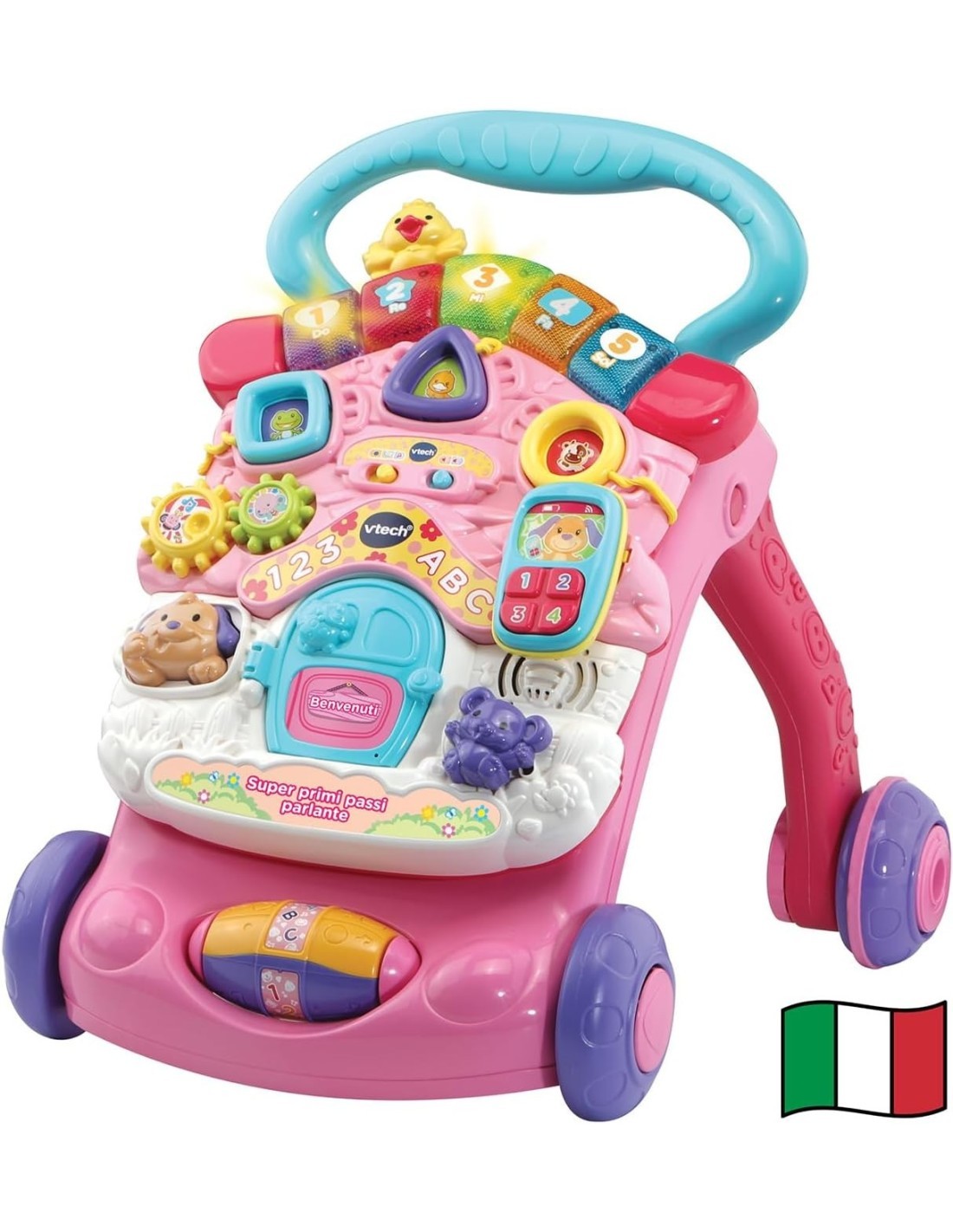 VTech Super Primi Passi Parlante 2 in 1 - Rosa, Gioco Educativo per Bambini 9-36 Mesi