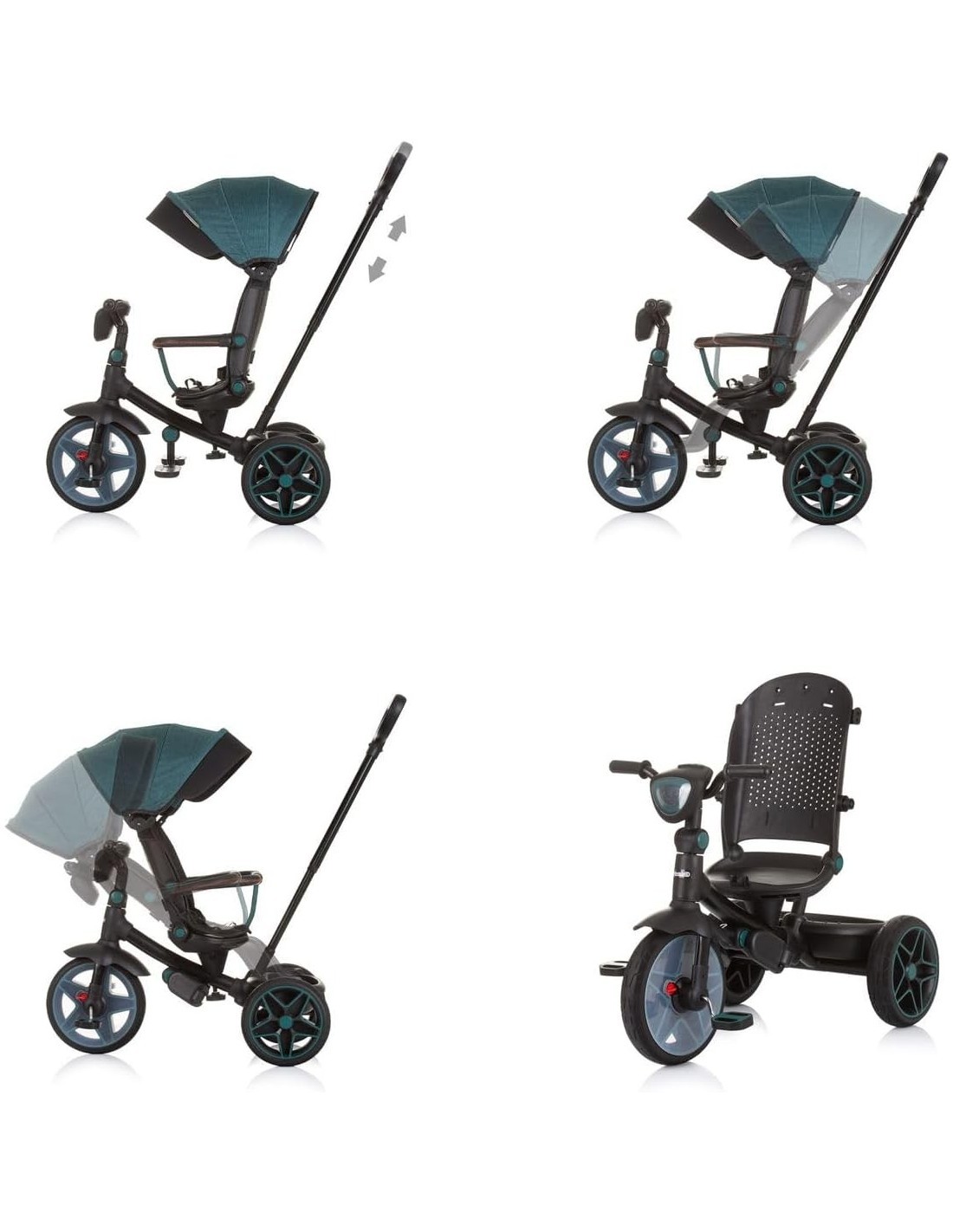 TRICICLO, CHIPOLINO DERBY TEAL 2 IN 1, OTTANIO, 18 MESI, 80X50X105 CM