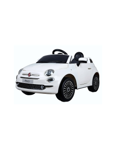 AUTO ELETTRICA CON TELECOMANDO, GIOCO BAMBINI FIAT 500 12V BIANCA