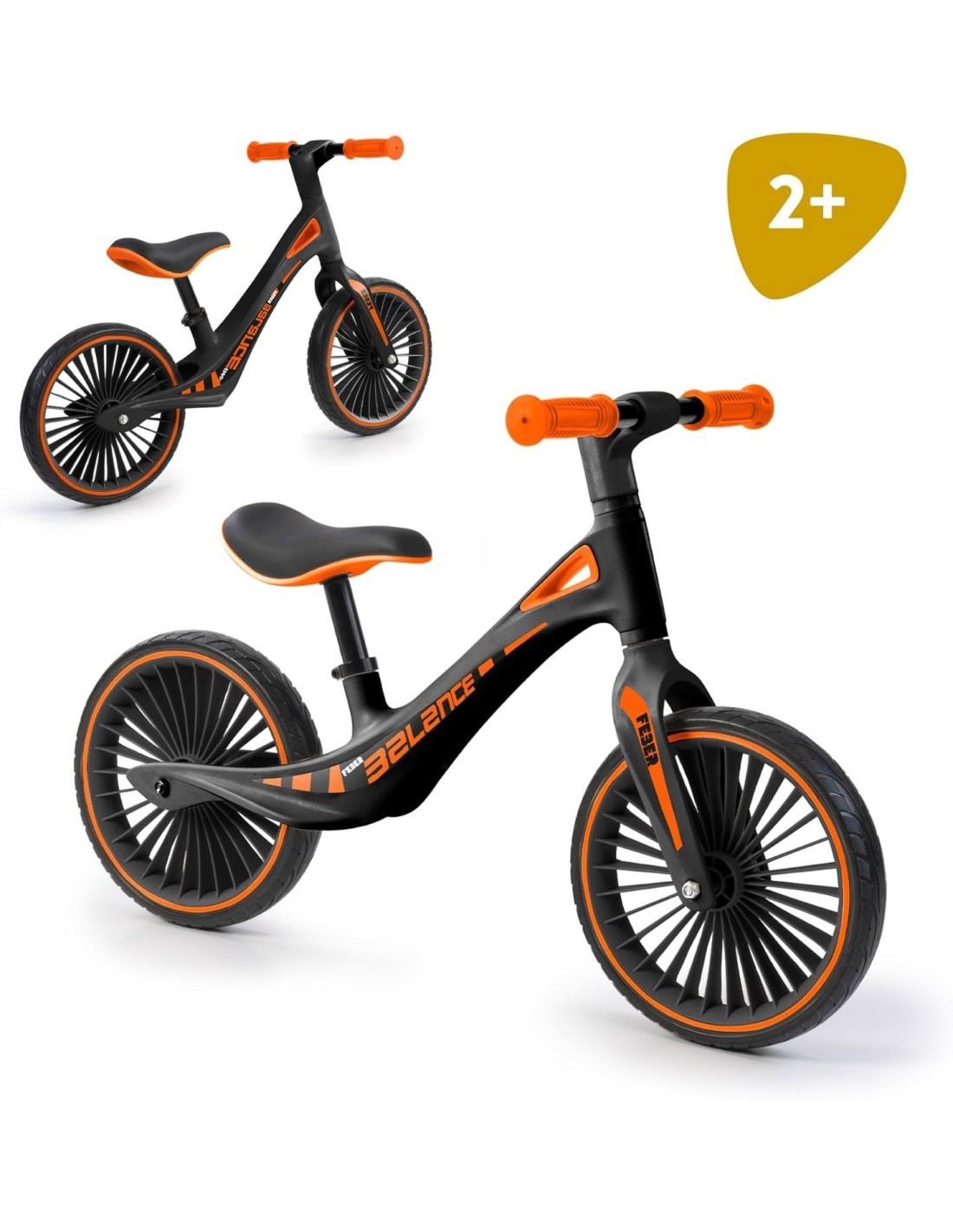 Feber Balance Bike Bicicletta Senza Pedali Nero/Arancio