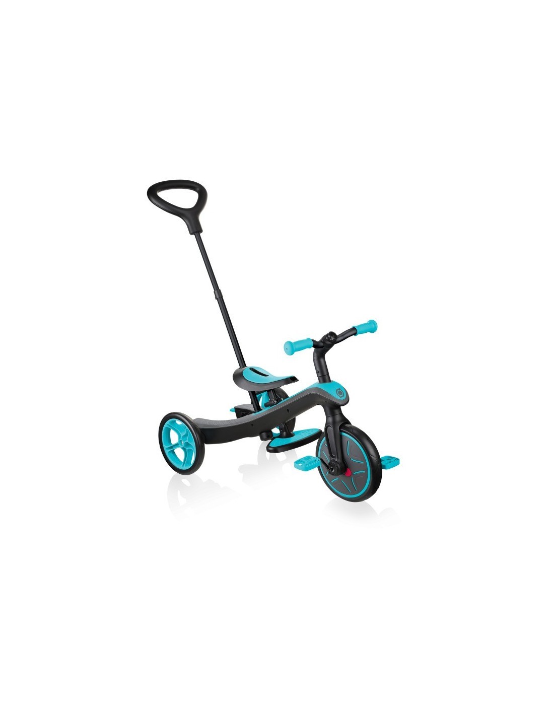 GLOBBER EXPLORER TRIKE 4IN1, TRICICLO E BALANCE BIKE, TUTTO IN UNO, PER BAMBINI DA 10 MESI A 5 ANNI, VERDE ACQUA