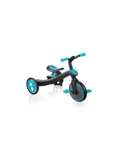 GLOBBER EXPLORER TRIKE 4IN1, TRICICLO E BALANCE BIKE, TUTTO IN UNO, PER BAMBINI DA 10 MESI A 5 ANNI, VERDE ACQUA