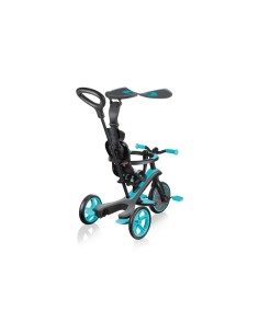 GLOBBER EXPLORER TRIKE 4IN1, TRICICLO E BALANCE BIKE, TUTTO IN UNO, PER BAMBINI DA 10 MESI A 5 ANNI, VERDE ACQUA