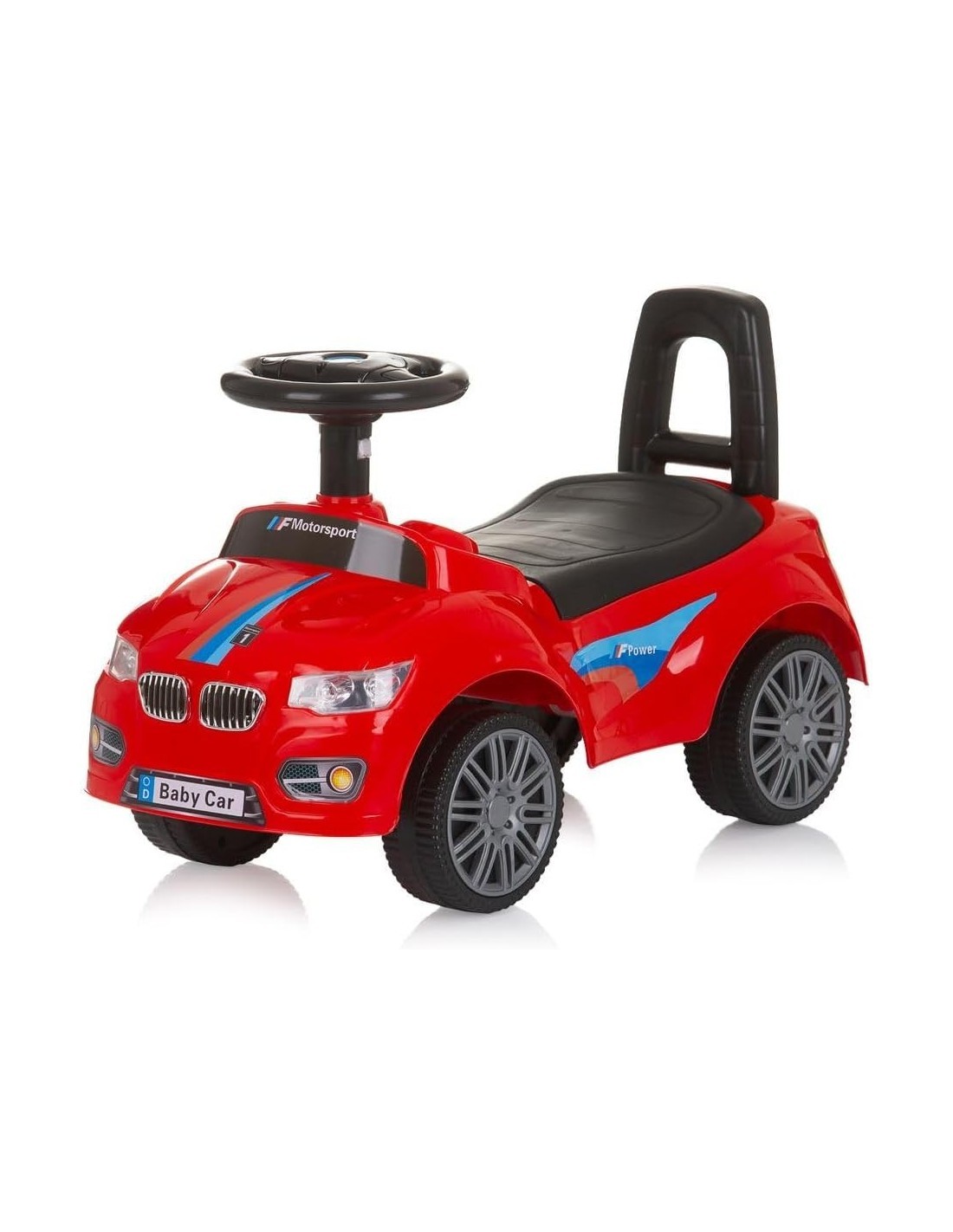 AUTO CAVALCABILE, BAMBINI, SPRINTER, ROSSO, CON MUSICA, SPAZIO SOTTO SEDILE