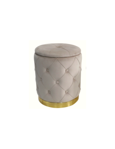 Pouf Jeremy in Velluto Beige – Prima Misura 31x38 cm