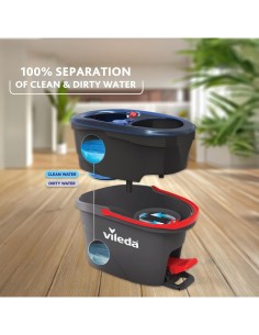 Vileda H2Pro Spin Mop System – Secchio con Strizzatore e Mocio Rotante