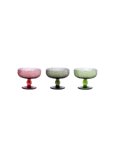 SET 3 COPPE GELATO 117253 VETRO 12X10CM ASSORTITO