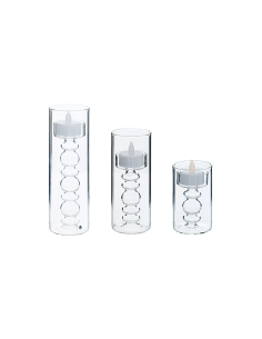 SET 3 CANDELE LED 211647 LENA VETRO