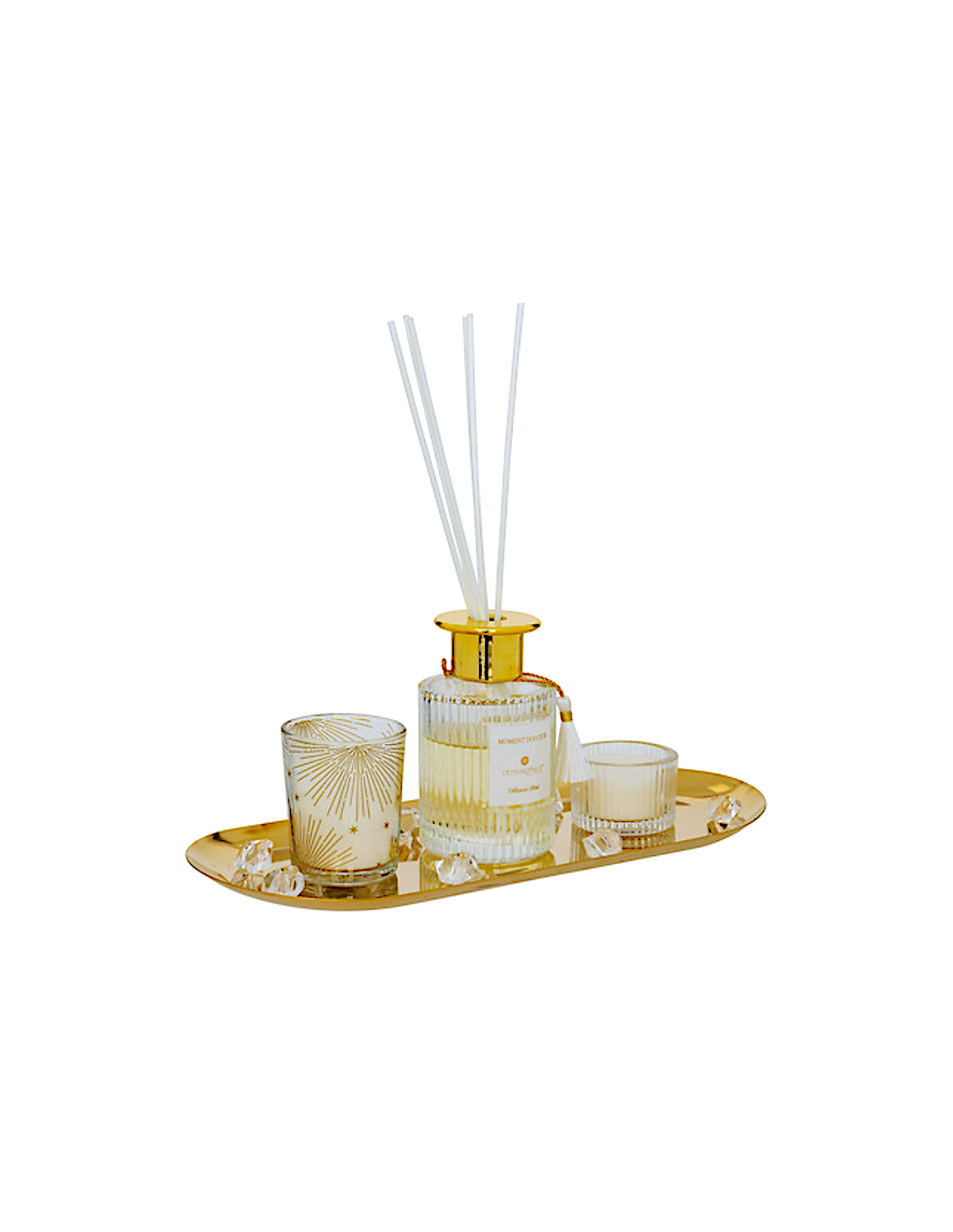 SET PROFUMATORE 211717 GLADYS 30X12X25CM VETRO/METALLO