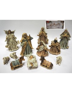 SET 12PZ SOGGETTI PRESEPE 13X8,5CM VESTE TESSUTO su TreG Ingrosso